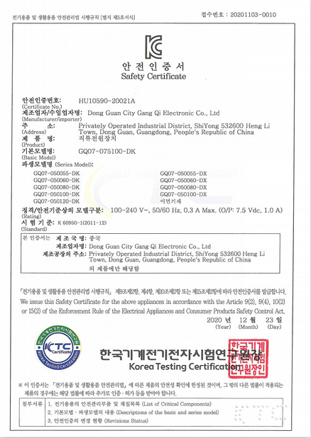 চীন Dongguan Analog Power Electronic Co., Ltd সার্টিফিকেশন